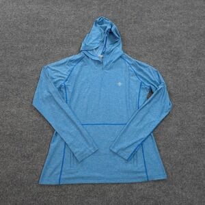 Coolibar Hoodie Womens Large Blue Tempo UPF UV Hiking Fish Beach Outdoors